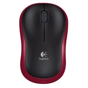 SOURIS Logitech M185 Sans fil USB Noir/Rouge