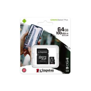 SDCard MicroSD Kingston 64 Gb SDXC + Adap Classe10 (dont Taxes 2.81€HT)