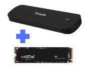 Bundle Boitier Mini  NVME M.2 2280 - USB A et C Noir TQE-2201B + SDD 1To NVME