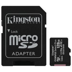 SDCard MicroSD Kingston 128 Gb SDXC + Adap Classe10 (dont Taxes 3.41€HT)