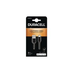 ZCAB Cable noir pour Mobiles et Tablettes APPLE Lightning 1 m DURACELL