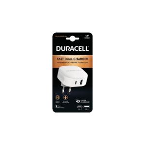 ZCHA Chargeur DURACELL USB-A+USB-C PPS Fast Dual 30W blanc DRACUSB20W-EU