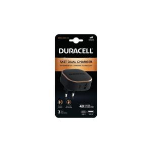 ZCHA Chargeur DURACELL USB-A+USB-C PPS Fast Dual 30W noir DRACUSB20-EU