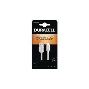 ZCAB Cable blanc pour Mobiles et Tablettes Micro USB 1 m DURACELL